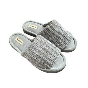 Dearfoams Rose Chenille Slide Slippers XL Women’s 11/12 Sleet Gray